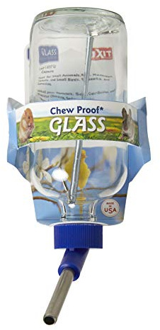 Lixit Glass Water Bottles for Rabbits, Ferrets, Small Birds, Guinea Pigs, Rats, Hamsters and Other Pets (8oz)