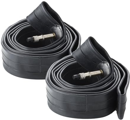 Fischer Bicycle Inner Tube X2 Medium in 26 Inches ETRTO Standard 40/62-559 Dunlop Valve Black Pack of 2