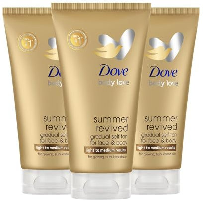 3 Packs of Dove Derma Spa Summer Revived Fair to Medium Face Cream with Cell Moisturisers 75ml