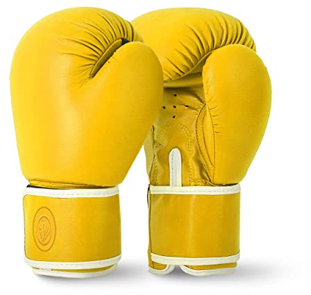 Lions Boxing Gloves MMA Punch Bag Training Mitts 6oz, 8oz, 10oz, 14oz, 16oz, Black, Pink, Red (Yellow, 6 oz)