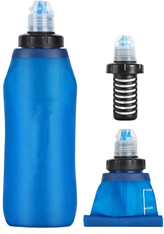Yajimsa Water Bottle with Filter - Travel Filter Bottle Fast Water Purifier for Travel Hiking Survival Camping Backpack Outdoor Emergency