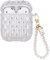 Glitzernde Diamant Airpod Taschen mit Perle als Schlüsselanhänger für Airpods 1/2, Stoßfeste TPU Silikon-Schutzhülle, Ultradünn, Kein Geruch, Anti-Rutsch für Mädchen Frauen - Transparent