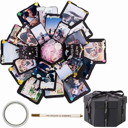 Überraschungsbox,DIY Fotobox,Personalisierte Geschenke Bff Geschenke Explosionsbox Geburtstag,Gift Box Geschenk für Boyfriend