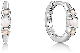 Ania Haie Damen-Creolen 925er Silber Opal One Size, Silber 32020278