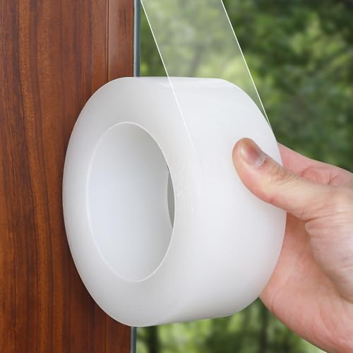 ZZJMCH Transparent Door and Window Weather Stripping Tape, Clear Window Draft Isolation Sealing Film Tape for Door Draft Stopper Adhesive Tape, No Residue (2 Inch x 33 Yards)