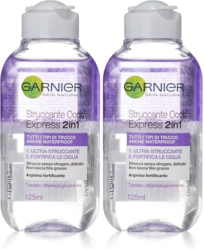 Garnier Struccante Occhi Express 2in1 per Tutti i Tipi di Trucco Anche Waterproof, 125 ml (Confezione da 2)