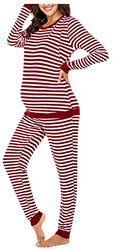 Ensemble t-shirt d'allaitement manches pyjamas de grossesse hauts + pantalon de costume rayé pour femme Ensemble de maternité & costume peignoir femme princesse