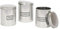 Harbour Housewares 3pc Round Metal Tea Coffee Sugar Canisters Set - Brushed - Kitchen Storage Tin Caddy Container Tea Coffee and Sugar Canister Jars with Lid