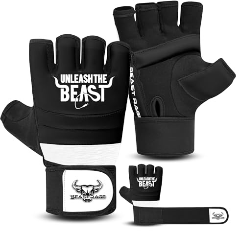 BEAST RAGE Punch Bag Taekwondo Karate Mitts Handskar för män och kvinnor,Halvfinger MMA Kickboxning Sparring Kampsport Boxning Träningshandskar - Träning Light Workouts,Muay Thai