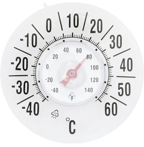 Fensterthermometer transparent runde Fensterthermometer für Außentemperatur Batteriefreie selbstklebende wasserdichte Temperaturmesswerkzeuggartenzubehör