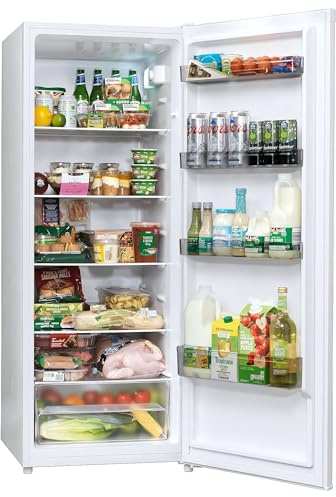 Teknix LBL240H 143cm Tall Freestanding Larder Fridge - 240 Litre Capacity - 5 Adjustable Shelves - Reversible Door - White