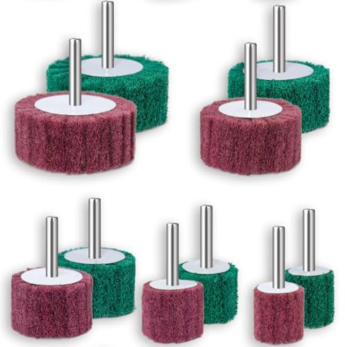 10 Piezas Discos de Lijado Flexibles de Tela No Tejida, Set de Pulido Abanico 25 a 60mm, Para Eliminar Oxido, Pintura, Compatible con Herramientas Rotativas