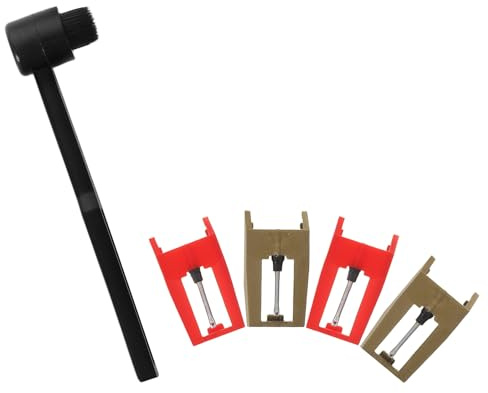 BESPORTBLE Stylus Kit for Turntable Red Gem Stylus Cleaner Brush Replacement Cartridge Needle for Vinyl Record Player Phonograph Cleaning Accessory