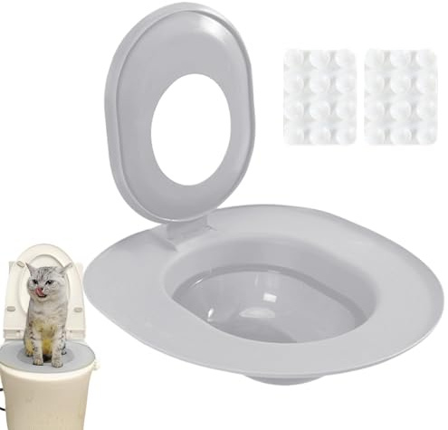 Kit de Entrenamiento de Inodoro para Gatos – Asiento de Orinal extraíble | de Entrenamiento de Inodoro para Mascotas, para Apartamentos, baños, sótanos, Tiendas de Mascotas, Interior y hogar