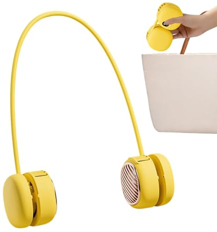Genérico Ventilador de Cuello - 5 Velocidades Silencioso Flexible Y Ponible - Ventilador Recargable De Cuello,Para Exterior Viajes En Coche Verano Camping Crucero Mujer