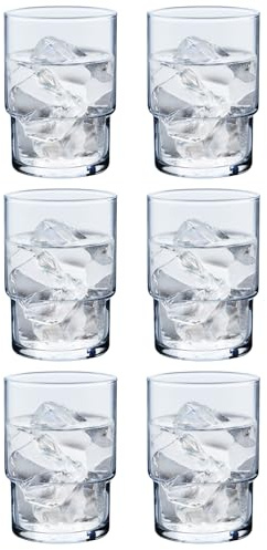 Toyo Sasaki Glass 00346HS Tumbler Glass, HS Stack Tumbler, Father's Day, 8.5 fl oz (250 ml), 6 Stacks, Made in Japan, Dishwasher Safe, Shatter-Resistant, Tumbler, Glass, Cup