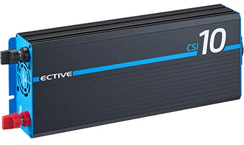 ECTIVE Reiner Sinus Wechselrichter CSI 10 - 1000W, 24V auf 230V, USB, USV Funktion, Überhitzungsschutz, Netzvorrangschaltung - DC/AC Spannungswandler, Umwandler, Stromwandler für Haushaltsgeräten