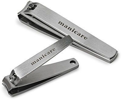 Manicare Tagliaunghie di alta qualità, confezione da 2, in acciaio inox, taglia piccola e media per tagliare con precisione le unghie dei piedi e delle mani, lama professionale, durevole, perfetto per