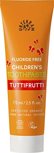 Urtekram Kinderzahnpasta Tutti Frutti – Vegane Kinderzahnpasta ohne Fluorid – Biologischer und 100 % natürlicher Ursprung – Urtekram Dental, 75 ml (1er Pack)