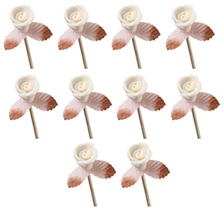 SUPVOX 10 Pcs Rattan Sticks with Flower Decor for Aroma Diffuser, Fragrance Diffuser Reeds for Home, Office, Wedding