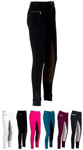 RL24 - Kinder-Reithose Flex Basicline – Schwarz/Dunkelbraun – Gr. 128