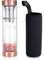 Kristall-Wasserflasche, Yoption Rosenquarz Heilende Glas Wasserflasche, inklusive einer losen Blätter-Tee-Ei Flasche und Schutzhülle