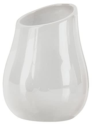 Gedy Adelaide Bagno, Misure e Peso: 13X9,8X9,8 CM & 0,27 kg, Portaspazzolini Realizzato in Ceramica, Finitura Bianca, Design R&S, 2 Anni di Garanzia, Unica