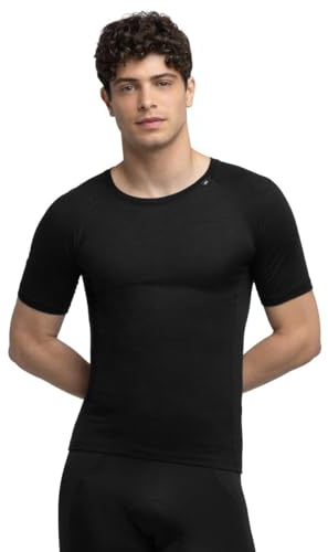 SIROKO - Maglia Intima da Ciclismo a Maniche Corte in Lana SRX Black Ice - S-M - Nero