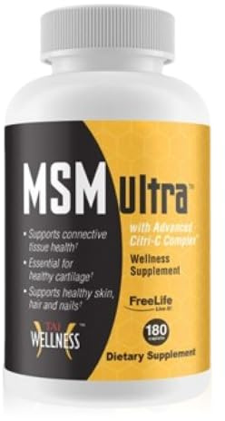 Youngevity Freelife MSM Ultra | 3,000 mg MSM + Proprietary Citri-C Complex Blend + Vitamin C | Ultimate Methylsulfonylmethane Supplement | Bone & Bone Support | 180 Count
