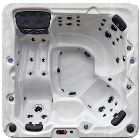 CANADIAN SPA CO. Toronto UV Hot Tub Outdoor Winterfest, 6 Personen Hot Tub mit LED Beleuchtung, Stufe, Isolierabdeckung und Top Mount Abdeckhalter