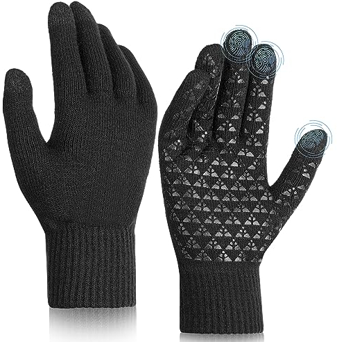 Wmcaps Winterhandschuhe Herren und Damen,Touchscreen Handschuhe,Thermo Strickhandschuhe Warm Gloves Winter, Geburtstag Weihnachten Geschenkes für Männer Gefüttert Porthandschuhe Laufhandschuhe