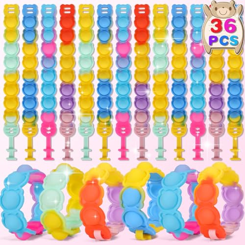 36 PCS Braccialetti Pop Fidget it Bambini, Pop Orso Stile Bracciale, Braccialetto Gadget Festa Bambini, Piccoli Giochi per Regalini