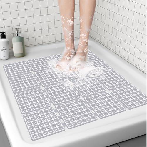 BWBIKE Tappetino da Doccia Quadrato Antiscivolo Grigio, 60 x 60 cm