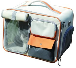 Galatée Hunderucksack, Haustier-Rucksack Mit Verbessertem Taillenpolster-Design Für Bessere Passform An Der Taille, Belüfteter Weicher Katzenrucksack Für Reisen, Wandern, Camping(Weiß)