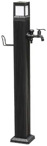 Generico Fontana da Giardino Indipendente, Colonna d'Acqua per Esterni, Fontana da Giardino a LED Solare, Fontana da Giardino Indipendente in Acciaio Inossidabile da 45 Pollici, Design Moderno Quadra