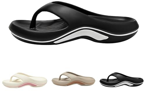 riou Chanclas Mujer Moda Ortopedicas Comodas Soporte del Arco Chancletas Baño Verano Cool Playa Piscina Ligera Abierta Sandalias