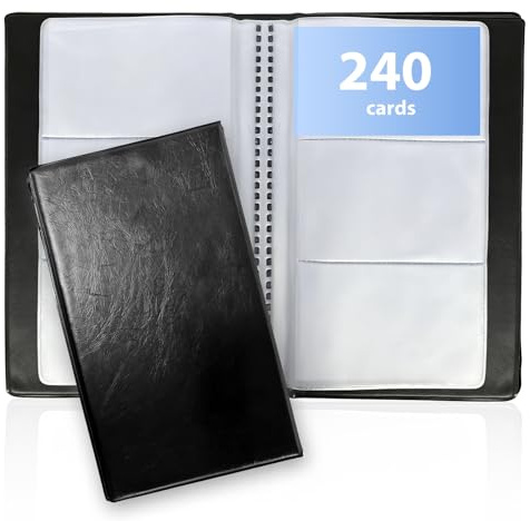 Sariputa Archivador para 240 tarjetas de visita Libro de tarjetas de visita Organizador de tarjetas de visita Carpeta de tarjetas de visita Ideal para oficina y consultorio Libro de tarjetas de visita
