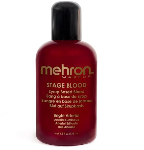 Mehron Makeup Stage Blood - 4.5 Fl oz BRIGHT ARTERIAL, Fake Blood Makeup