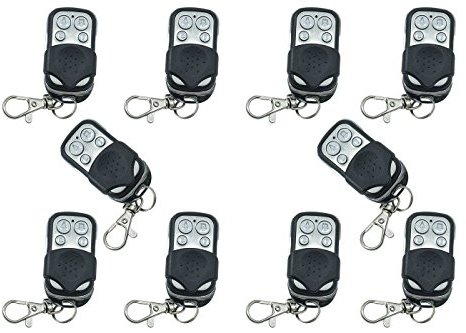 Tempo di Saldi Set di 10 telecomandi universali per cancello automatico, codice fisso, frequenza 433,92 MHz (colori luce assortiti)
