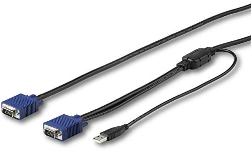 StarTech.com (STAV1) Cable KVM USB de 4,6 m para Consola de Montaje Armario Rack - Cable KVM VGA y USB - (RKCONSUV15)