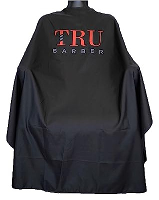 TRU BARBER Capa de Peluqueria XXL, Con Cuello de Silicona, 100% Poliéster, Capa de Peso Ligero y Resistente al Agua, Capa de Salón Profesional con Cierre a Presión Para Corte de Pelo.