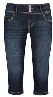 Sublevel Damen Capri Jeans Stretch-Hose aus Ring-Denim Dark-Blue L