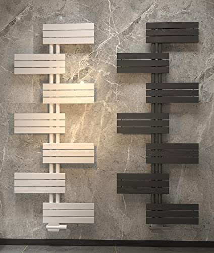 MC Heat Badheizkörper 600x1640 mm - Handtuchwärmer Anthrazit - Mit versetztem Mittelanschluss - Eleganter Paneelheizkörper