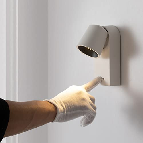 LED Wandleuchte 6W Bettleuchte Wand-Leselampen mit Schalter Warmweiß 3000K Aluminium Wandlampe 360° Schwenkbare Nordic Stil Innen Wandspots für Schlafzimmer Wohnzimmer Flur,Weiß