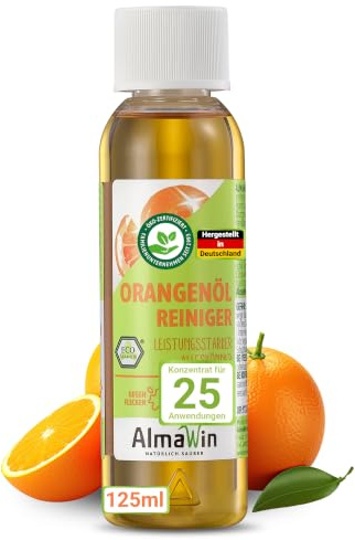 AlmaWin miljövänlig apelsinolja rengöringsmedel 125 ml, fettlösande, koncentrat, vegansk