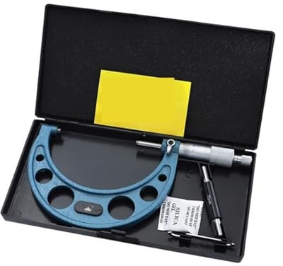 KONGMM Outside Micrometer 0-100mm Outside Micrometer 0-25mm/25-50mm/50-75mm/75-100mm Metric Gauge Vernier Caliper Thickness Measuring Tools Micrometers(4)