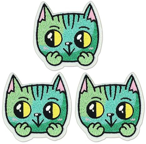 Cute Cartoon Cats Kitten Iron On Embroidered Patch for Clothes Shoes Backpacks