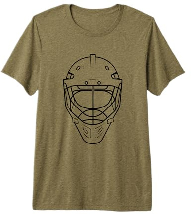 Casco de Hockey sobre Hielo Dibujo unifilar Camiseta Premium
