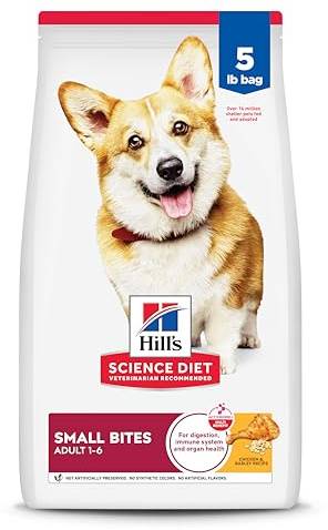 Hill's Science Diet Adult 1-6 Small Bites Dry Dog Food, Chicken & Barley, 5 lb. Bag