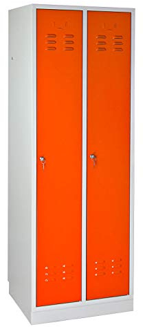 ADB Umkleideschrank Spind Garderobenschrank Kleiderspind orange 1775x600x500 mm Metall Spind Schrank Zubehör